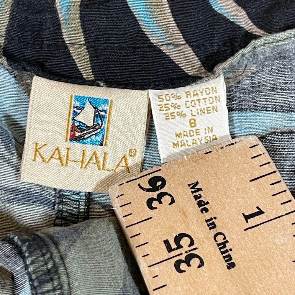 Kahala Skirt Womens‎ 8 Black Knee Length Straight Casual Hawaiian